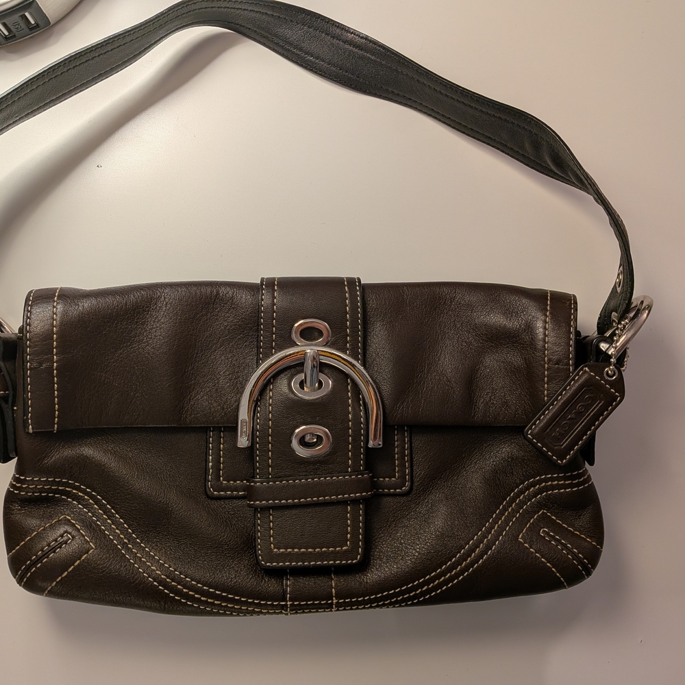 Coach Chocolate Brown Leather Interior Bag